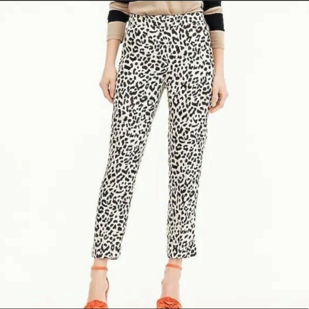 NWOT J. Crew pants in leopard print.
